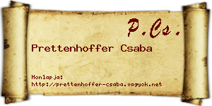 Prettenhoffer Csaba névjegykártya